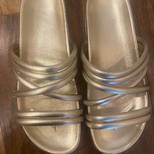 Gold sandals size 7.5.  J.slides